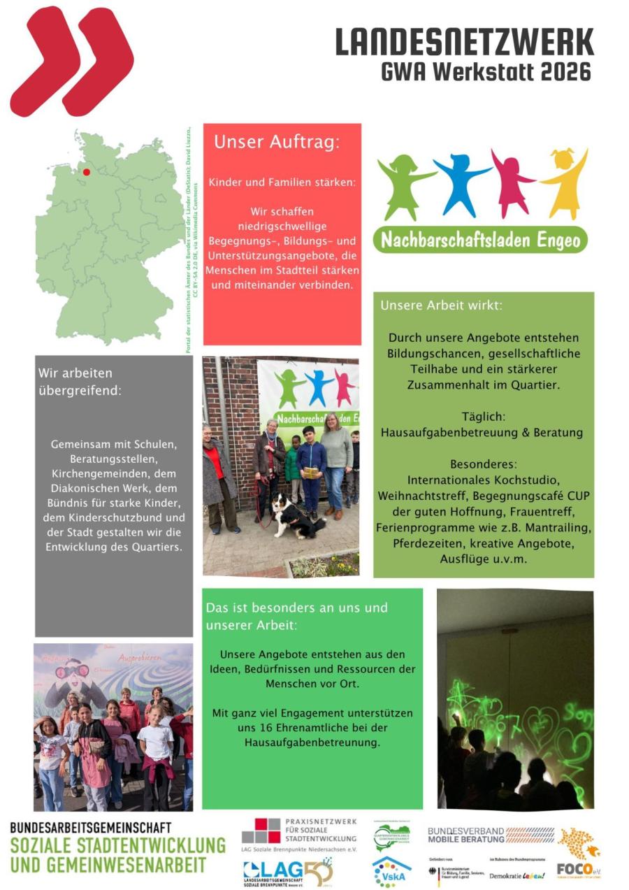 Plakat Nachbarschaftsladen Engeo, Bremervörde, Seite 1