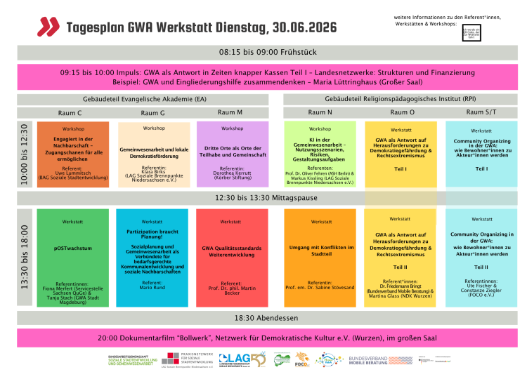 GWA Werkstatt 2026 Programm Übersicht